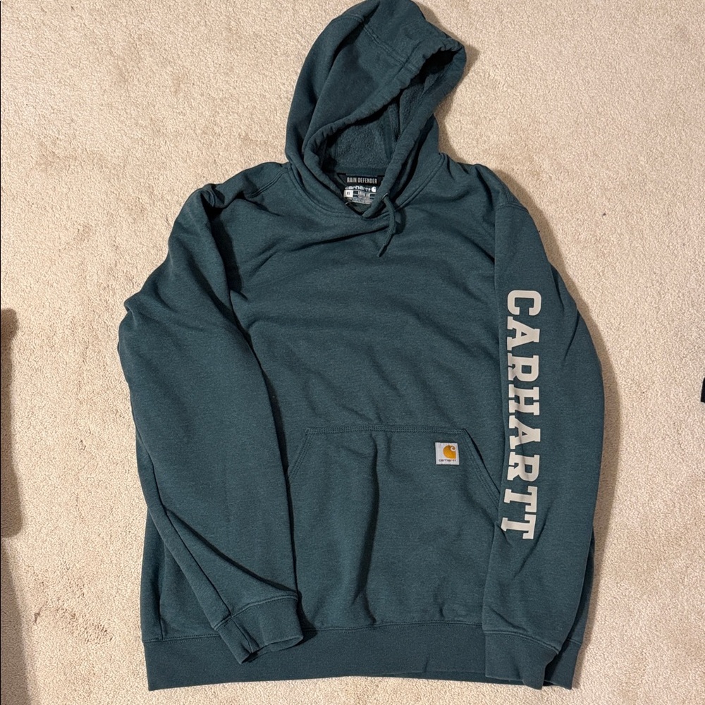 Carhartt Loose Fit Rain Defender Sweatshirt Forest Green - Picture 3 of 4